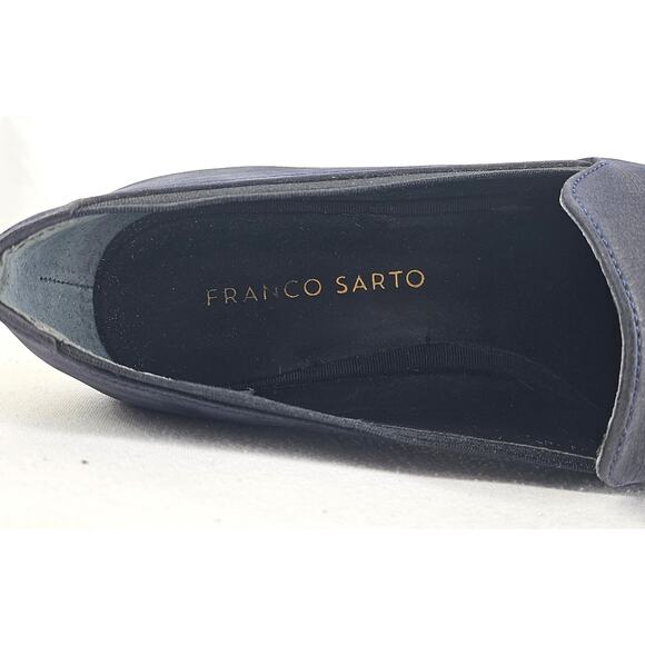 FRANCO SARTO WOMEN'S SMOKING SLIPPERS – SENATE BLUE – SIZE 8 – SUEDE WITH GORING - Picture 7 of 10
